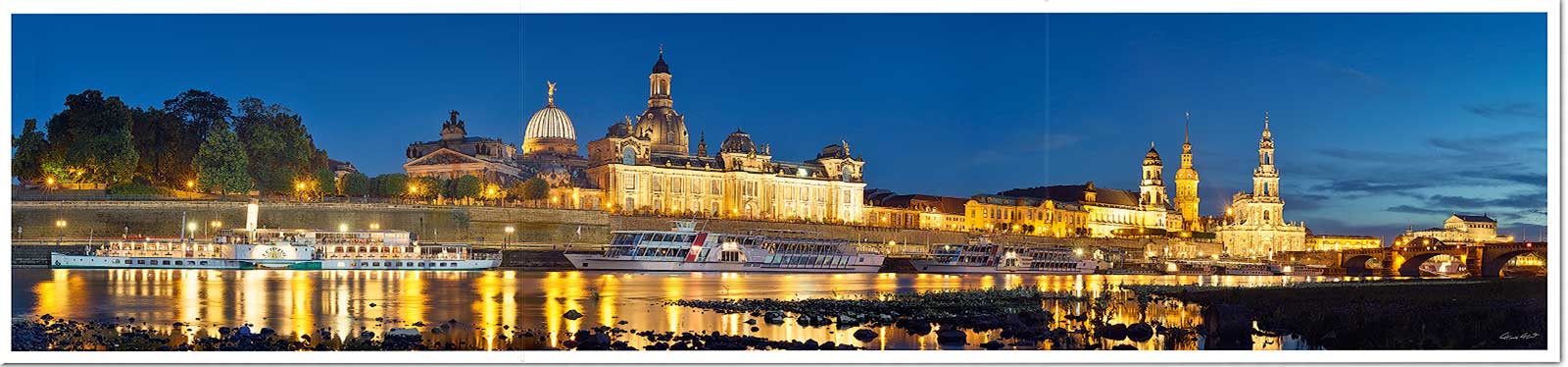 Panorama-Faltpostkarte Dresden Hans Fineart