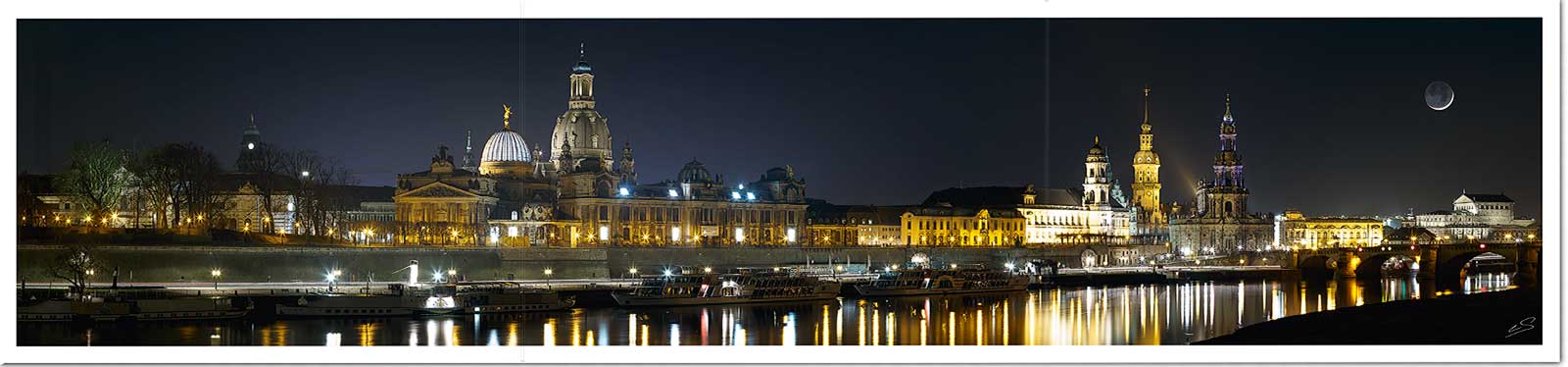 Panorama-Faltpostkarte Dresden Hans Fineart