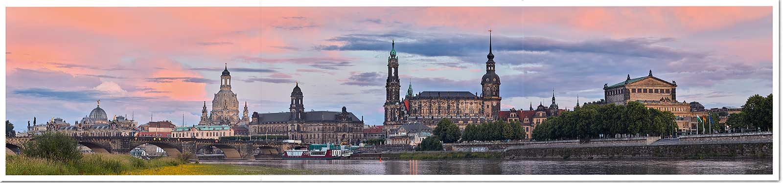 Panorama-Faltpostkarte Dresden Hans Fineart