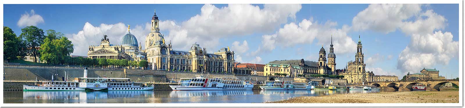 Panorama-Faltpostkarte Dresden Hans Fineart