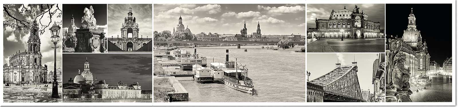 Panorama-Faltpostkarte Dresden Hans Fineart