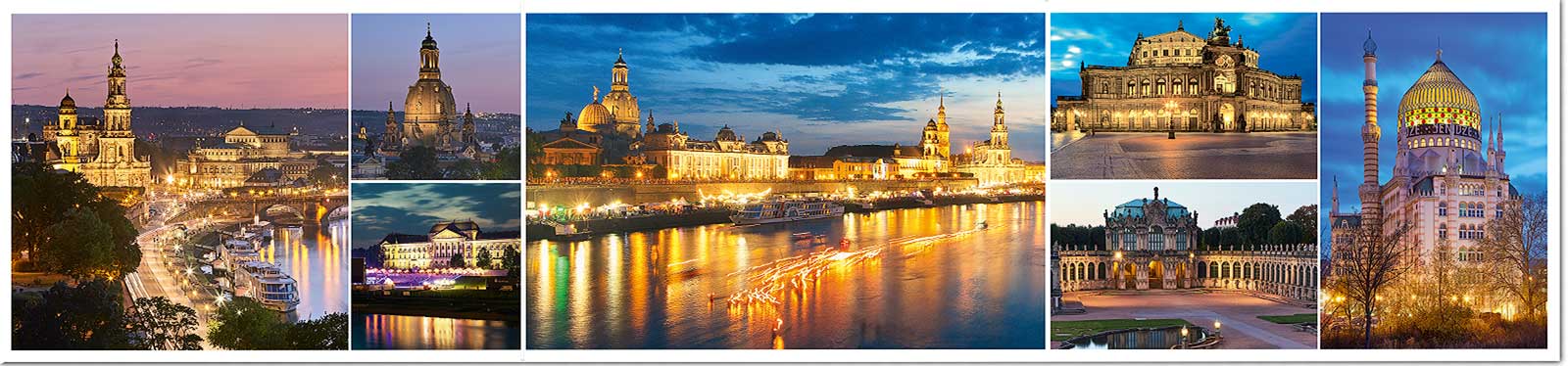 Panorama-Faltpostkarte Dresden Hans Fineart