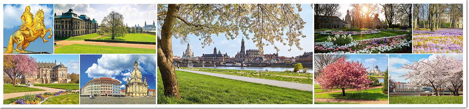 Panorama-Faltpostkarte Dresden Hans Fineart