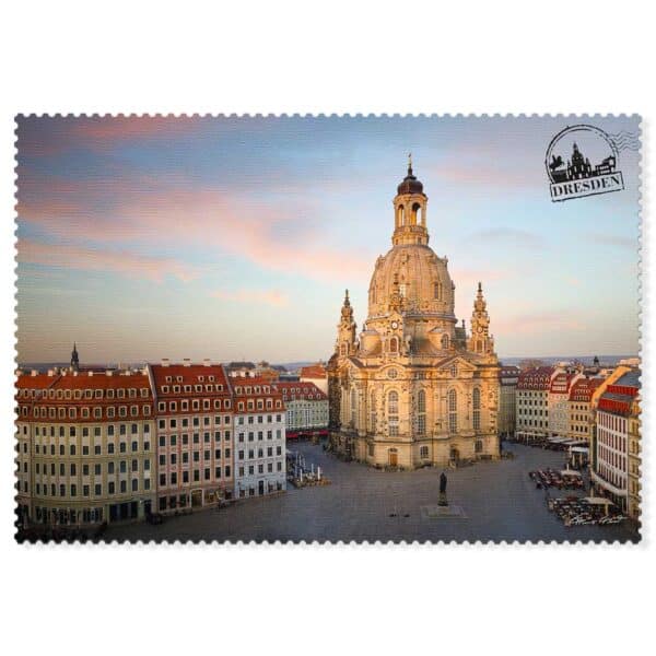 Dresden Postkarte Frauenkirche am Neumarkt im letzten Licht des Tages