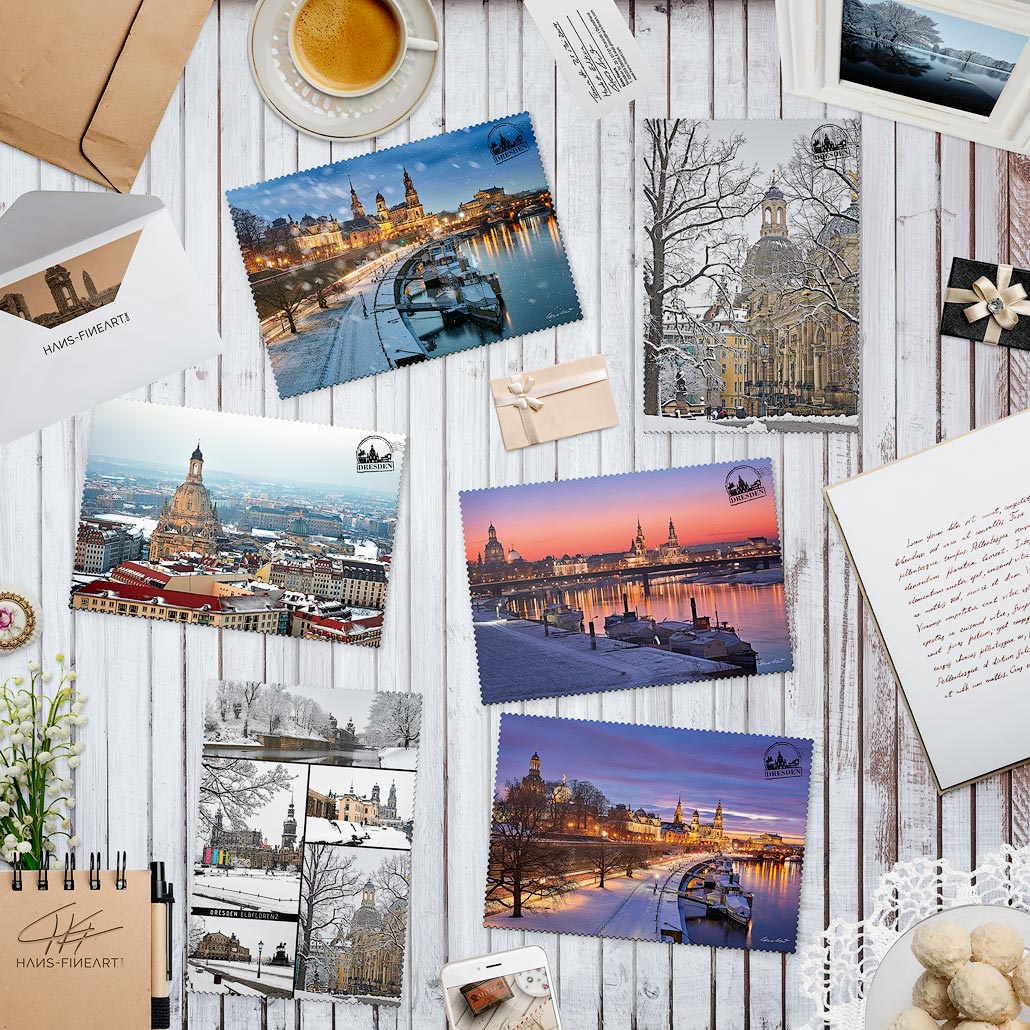 Postkarten Set Dresden Winter – 6 Motive Postkarten Set Dresden Winter mit 6 ausgewählten Zackenpostkarten