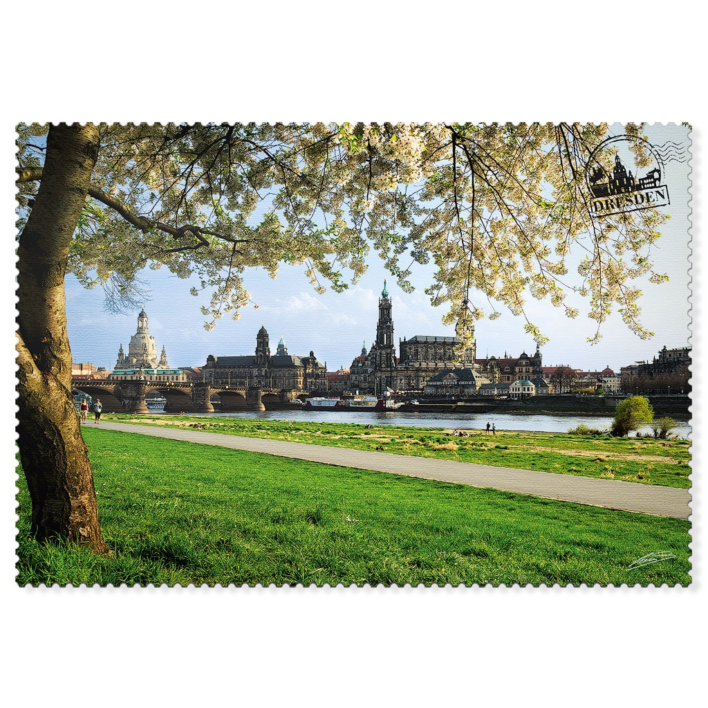Postkarten Set Dresden Frühling mit Canaletto Blick Postkarten Set Dresden Frühling mit Canaletto Blick und Frühlingsblüten