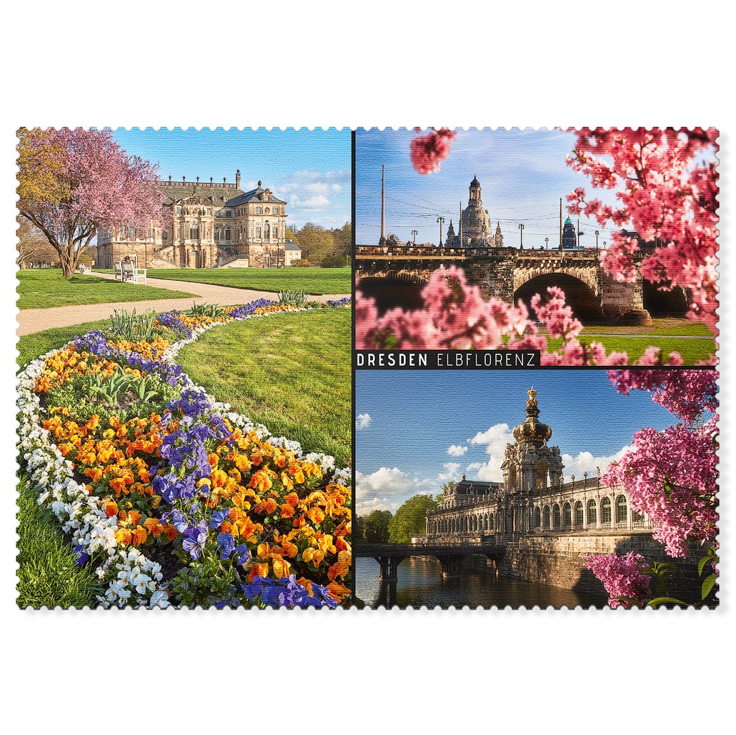 Postkarten Set Dresden mit Frühlingsmotiven als Collage Postkarten Set Dresden Frühling mit Frühlingsmotiven als Collage