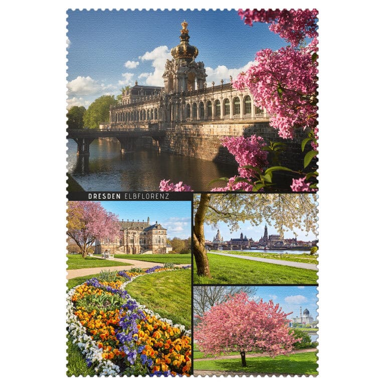 Postkarten Set Dresden Frühling mit Zwinger und Frühlingsblüten
