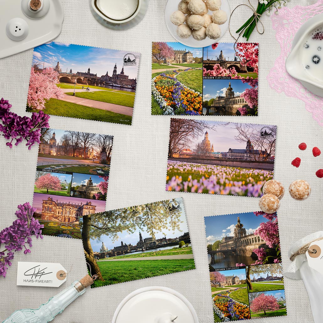 Postkarten Set Dresden Frühling Postkarten Set Dresden Frühling mit 6 Frühlingsmotiven im Zackpostkarten Still
