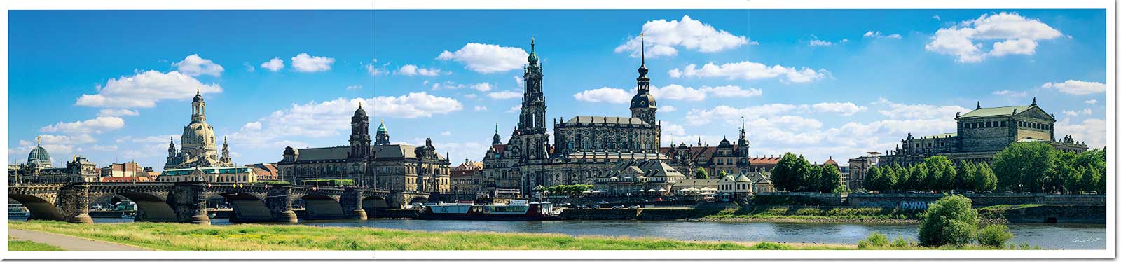 Panorama-Faltpostkarte Dresden Hans Fineart