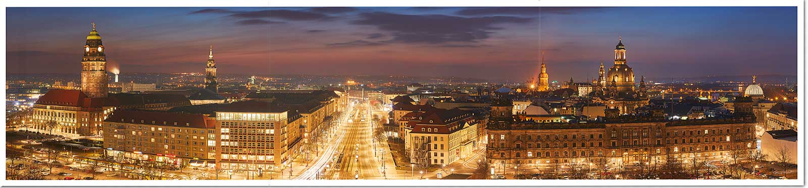 Panorama-Faltpostkarte Dresden Hans Fineart