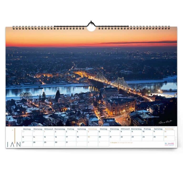 Dresden Kalender 2025 Hans Fineart Januar