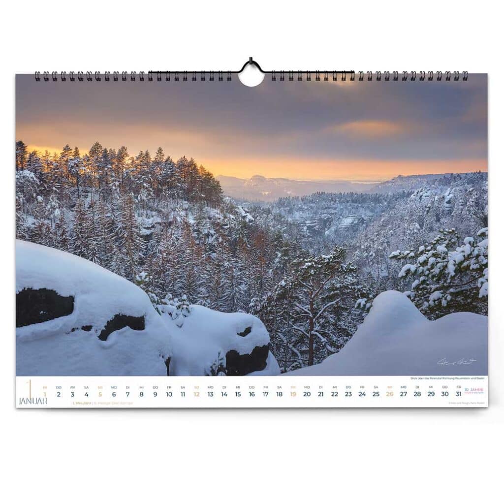 Sächsische Schweiz Kalender 2025 jetzt bei Hans Fineart kaufen