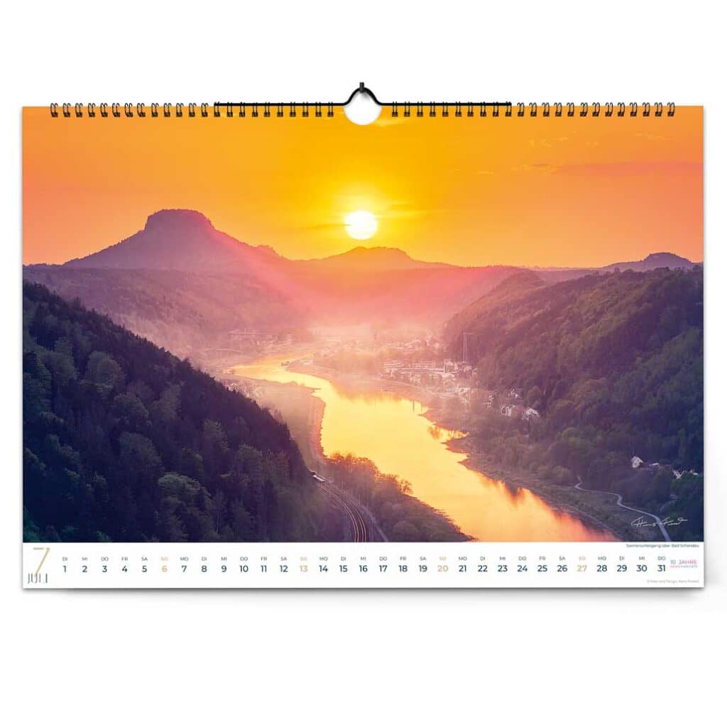 Sächsische Schweiz Kalender 2025 jetzt bei Hans Fineart kaufen