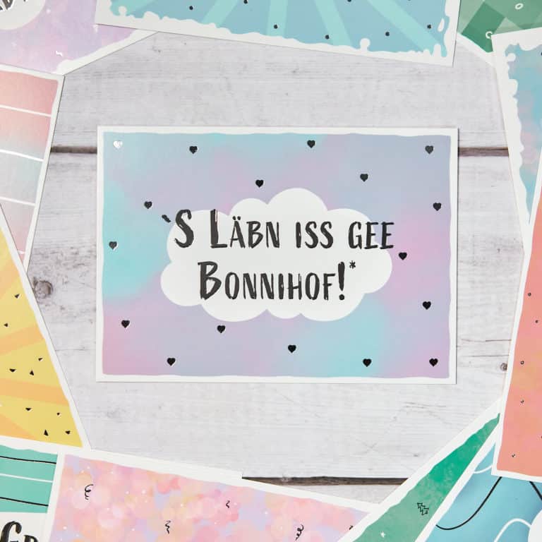 'S Läbn iss gee Bonnihof! Sächsische Sprüche Postkarte Hans Fineart