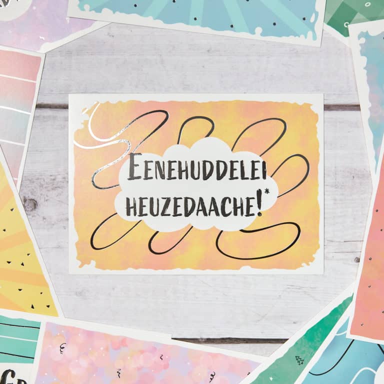 Eenehuddelei heuzedaache! Sächsische Sprüche Postkarte Hans Fineart