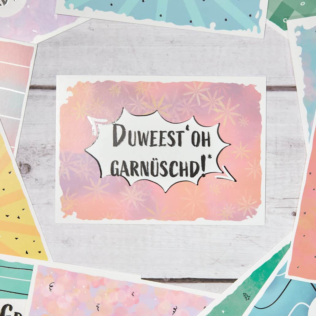 Sächsische Postkarte "Duweest'oh garnüschd!" Hans Fineart