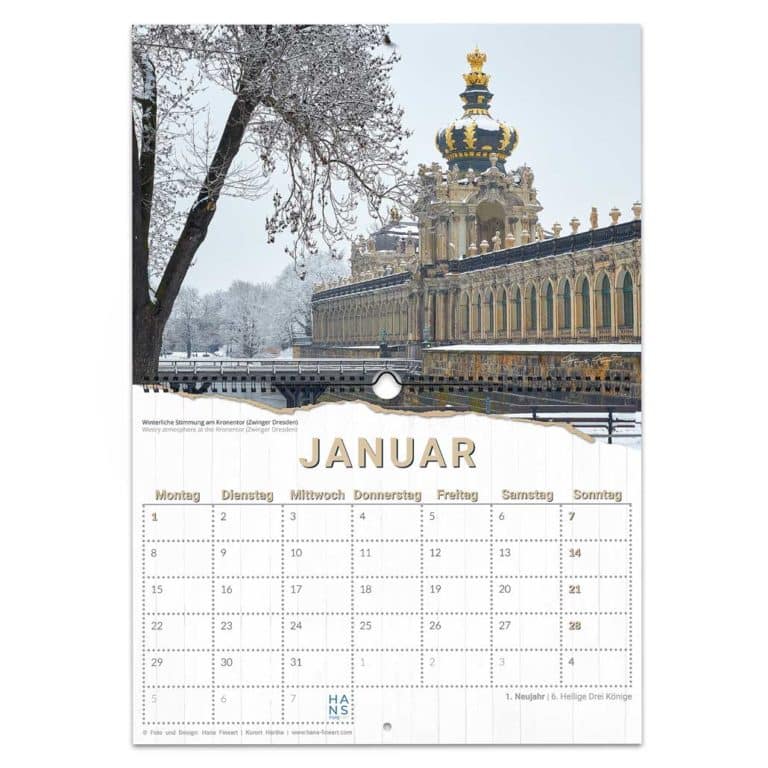 Januar Dresden 2024 | Der kleine Jahreszeitenkalender Hans Fineart