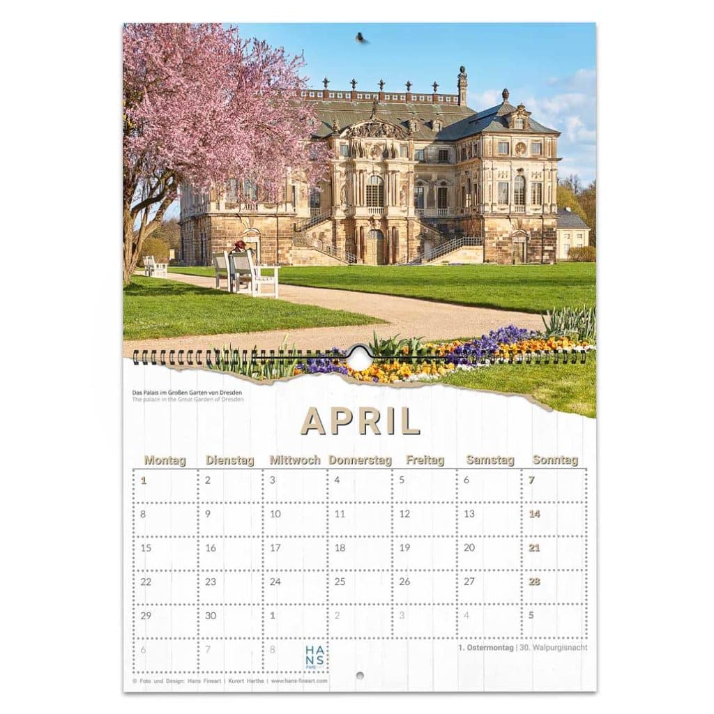 April Dresden 2024 | Der kleine Jahreszeitenkalender Hans Fineart