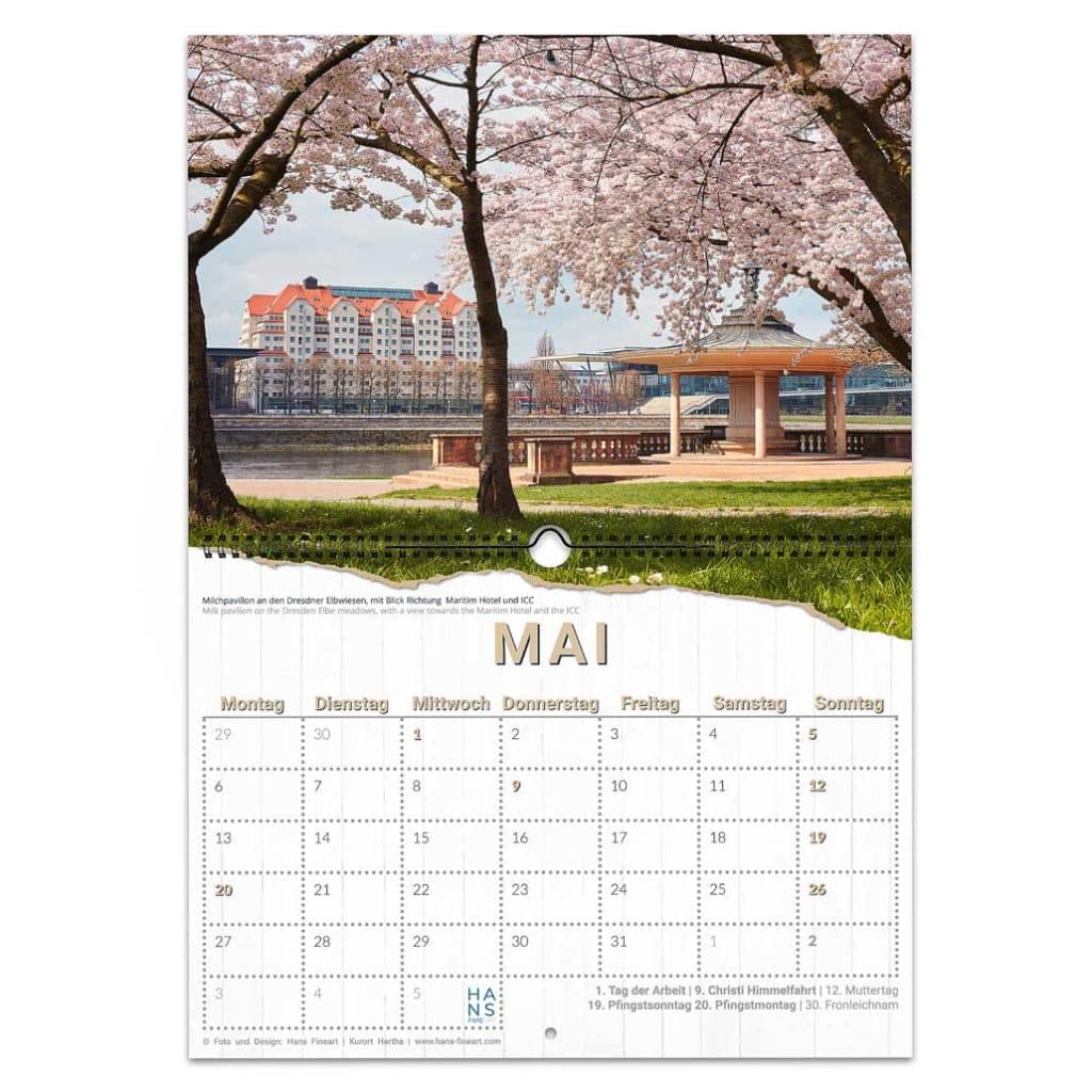 Mai Dresden 2024 | Der kleine Jahreszeitenkalender Hans Fineart