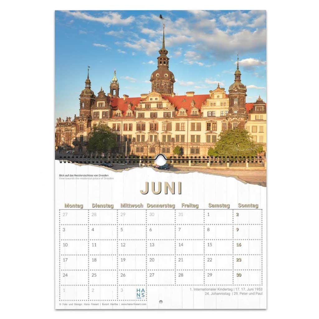 Juni Dresden 2024 | Der kleine Jahreszeitenkalender Hans Fineart