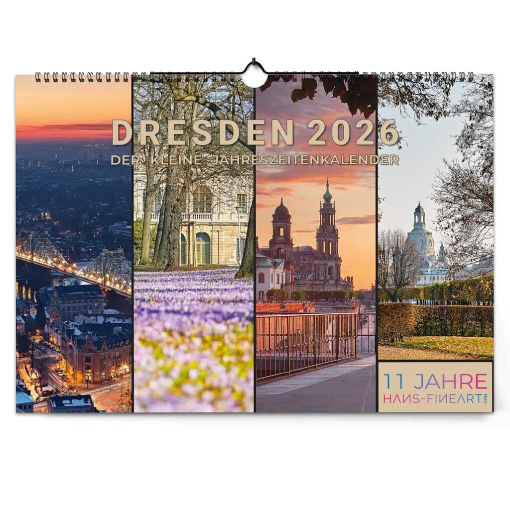 Kleiner Dresden Kalender 2026 Titelbild mit Jahreszahl
