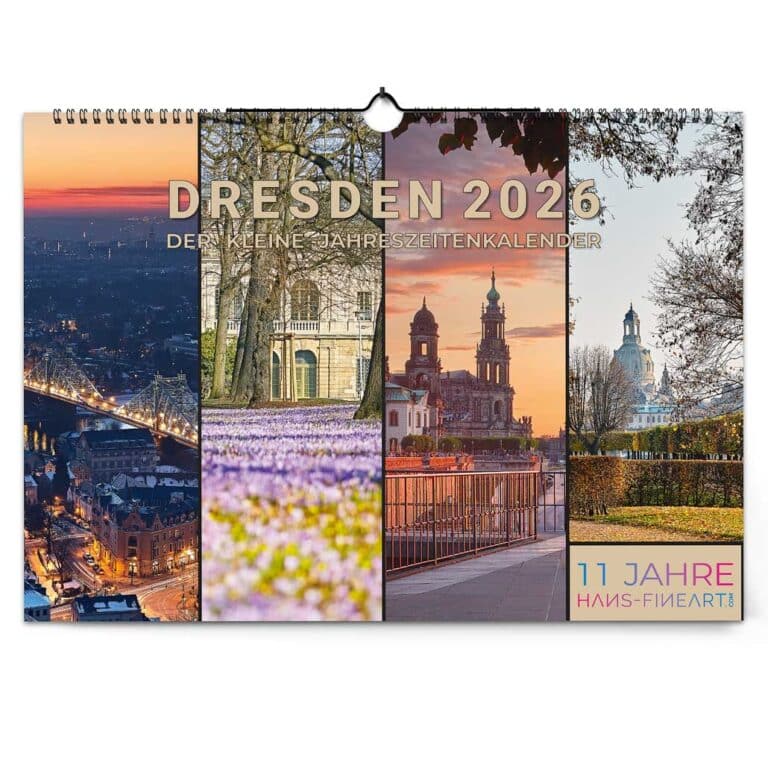 Kleiner Dresden Kalender 2026 Titelbild mit Jahreszahl