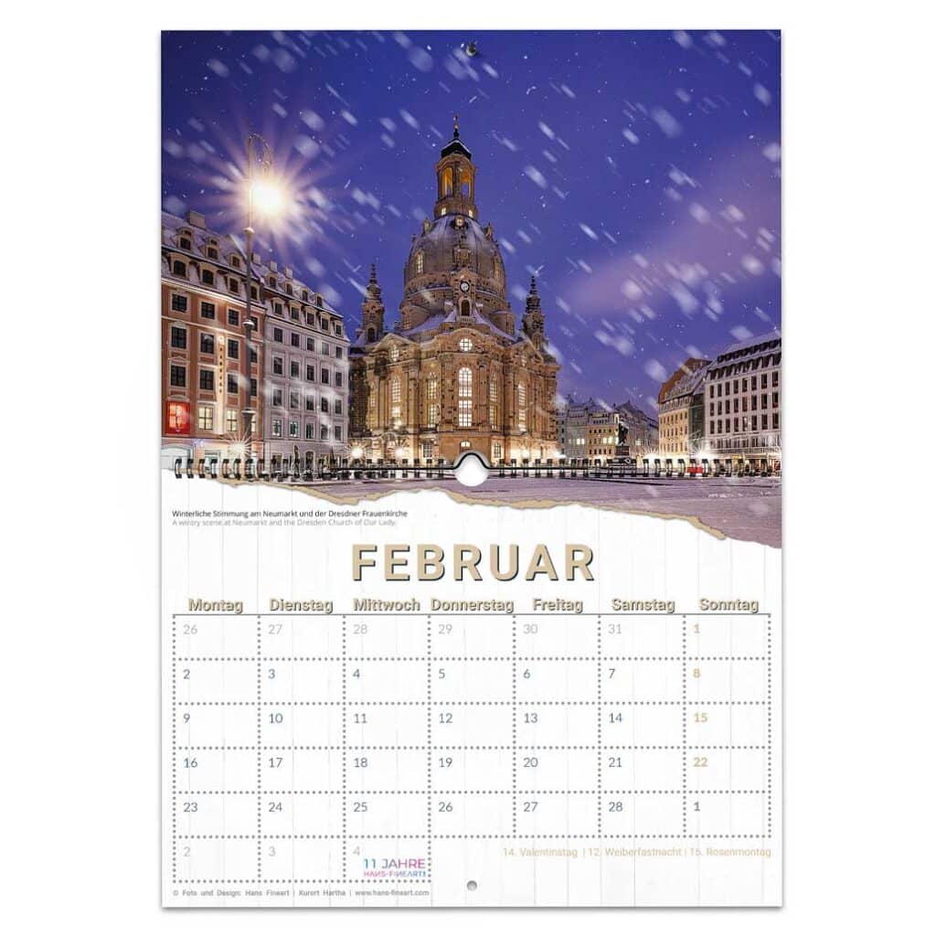 Winterliche Stimmung am Neumarkt und der Frauenkirche