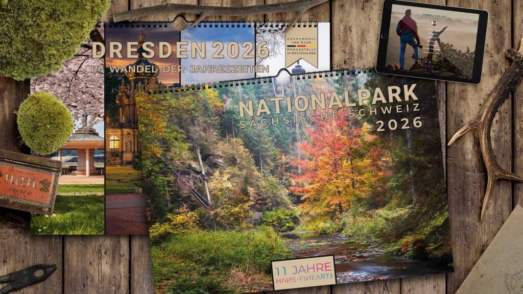 Wandkalender Dresden und Sächsische Schweiz 2026 Hans Fineart