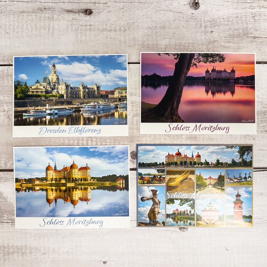 A6 Postkarten Dresden und Moritzburg A6 Postkarten mit Schloss Moritzburg und Dresden im Postkarten Set Sachsen